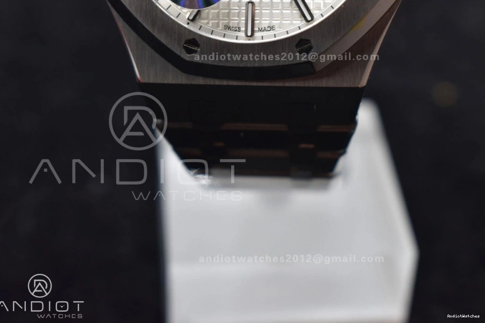 Dial Oak SS 41mm Royal Affordable Textured Clone Best Super on APSF A4302 449 Bracelet Edition SS White 15500 1:1 0504